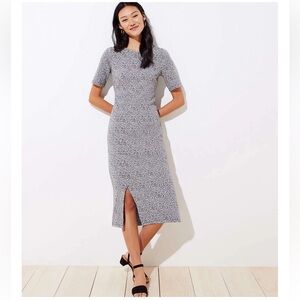 LOFT Black and White Patterned Dress